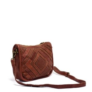 Monserat De Lucca Benecio Genuine Leather Purse Crossbody Bag Brown Excellent!